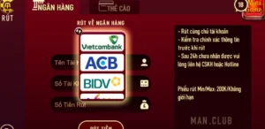 Đảm bảo tính an toàn cao khi thực hiện rút tiền Manclub